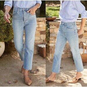 Frank & Eileen Monaghan Jeans Womens 31 Blue Straight Leg High Rise Denim